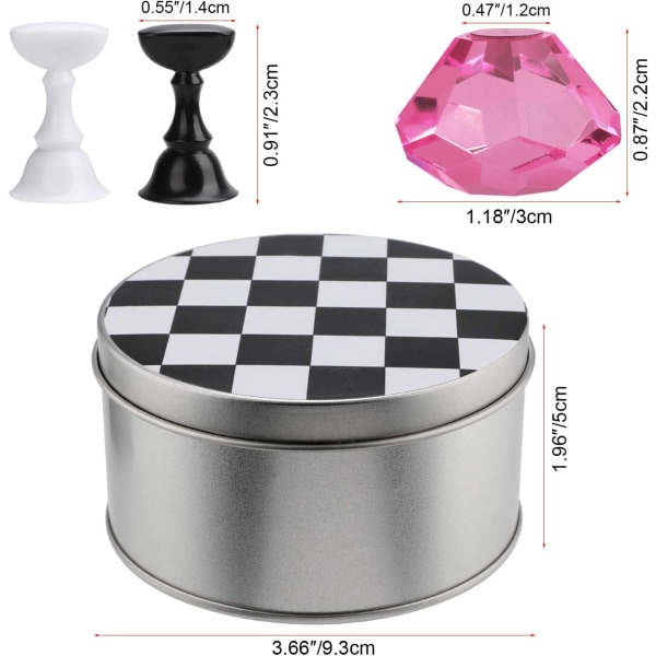Magnetisk Nail Art Display Stand, fingertupp Chess Display Stand Na