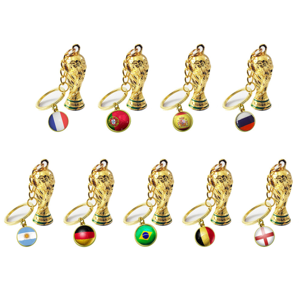 1 stk. Qatar VM fodboldtrofæ nøglering rygsæk tilbehør fødselsdag gave fodboldfan souvenir (Portugal)