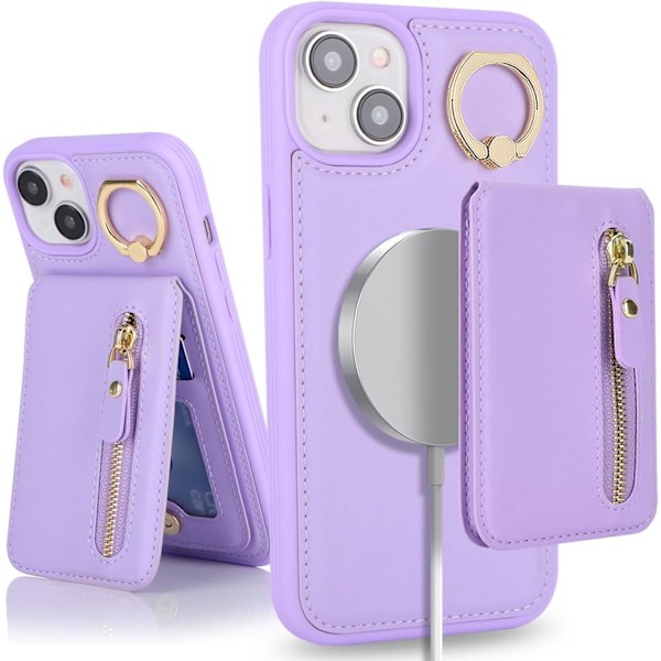 iPhone 13 Læder Cover - Lilla