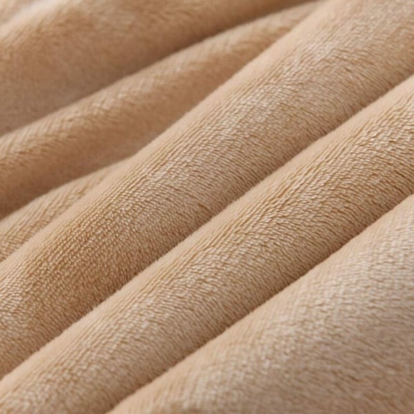 Vändbar filt i ultramjuk och lätt sherpaflanell i polar mikrofiber för säng/soffa (50 \"X60\", beige)