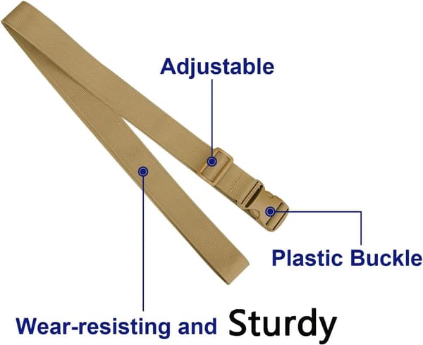 40\" Lange bagagestropper med justerbart spænde (Tan (pakke med 4), 1,5\" bred - 40\" lang)