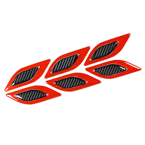 Røde 6-pack dekorative bilklistermærker - reflekterende sikkerhedsadvarsel St