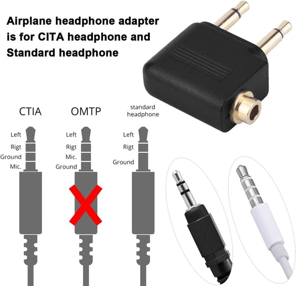 Flyadaptere til hovedtelefoner (3-pak, forgyldt)