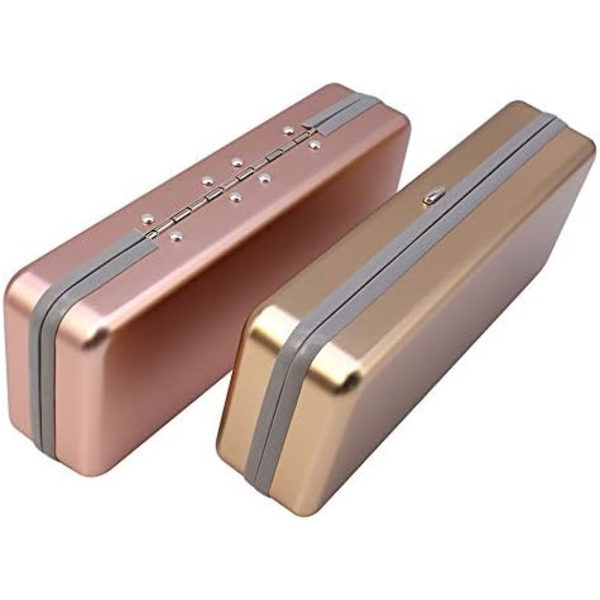 Aluminiumglasögonfodral, 2-pack - Roséguld, Stor