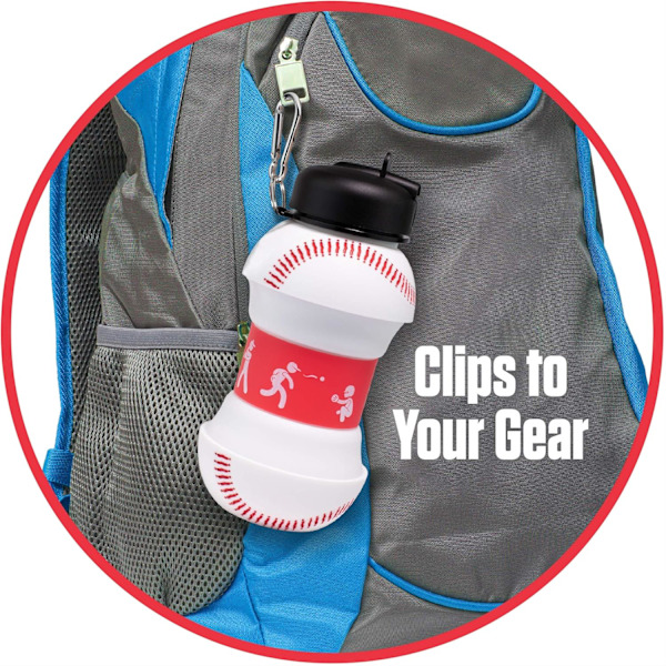 Clip-On Sammenklappelig BPA-fri Silikone Baseball Børnevandflaske, 532 ml
