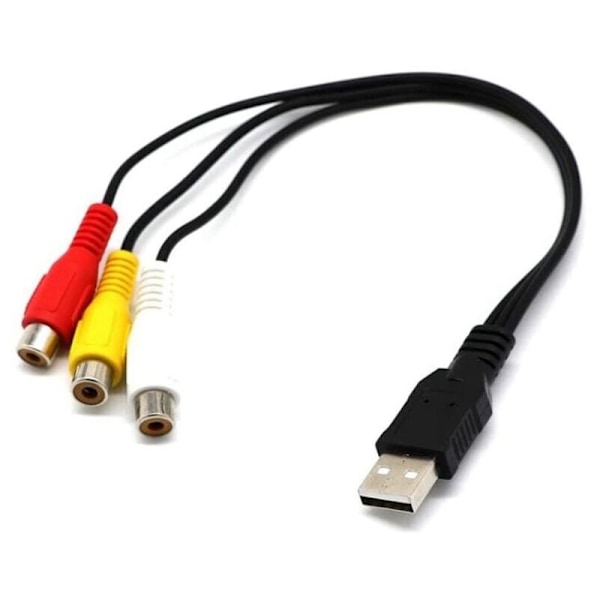 USB-kabel till 3rca USB till 3 RCA RGB Video AV Komposit Adapter KONTROLL KONTROLL SLADD CONTOR LIGE Lämplig för TV PC DVR