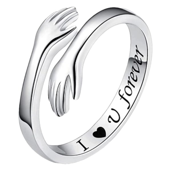 Hands Hug Åben Ring Hypoallergenisk Rustfri Ringe Hypoallergenisk Rustfri Ringe