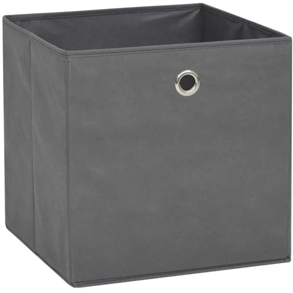 Oppbevaringsbokser 4 stk. Vevd stoff 32x32x32 cm Grå
