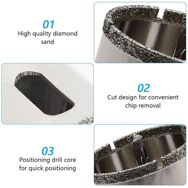 Hulsav og kernebor - 110 mm diamant hulsav, diamantbor med centerstyr, flisehulsav med diamantoverfladebelægning til skæring af G