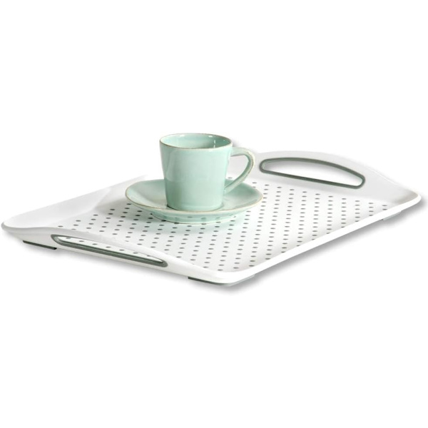 Hvid skridsikker plastikplade 45,5 x 32 x 4,5 cm