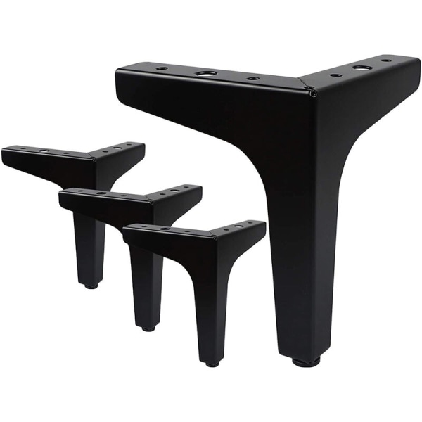 4x huonekalujen sängyn jalat 15 cm metallia moderni tyyli ruuveilla tee-se-itse sohvakalusteiden kaappeihin musta
