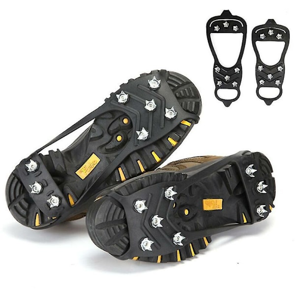 L (størrelse 41-45) 2 stk. Issko Pigge Skridsikre Snegreb Støvle Sko Anti Slip Over Træknopper Spikes Flupors
