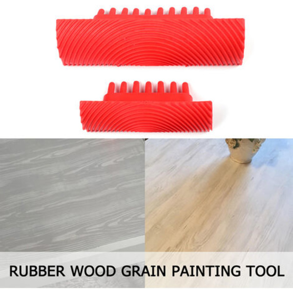 En uppsättning av 2 stycken träådring av gummi, imitation träådring väggfärg ZZ0034 kolumnuppsättning