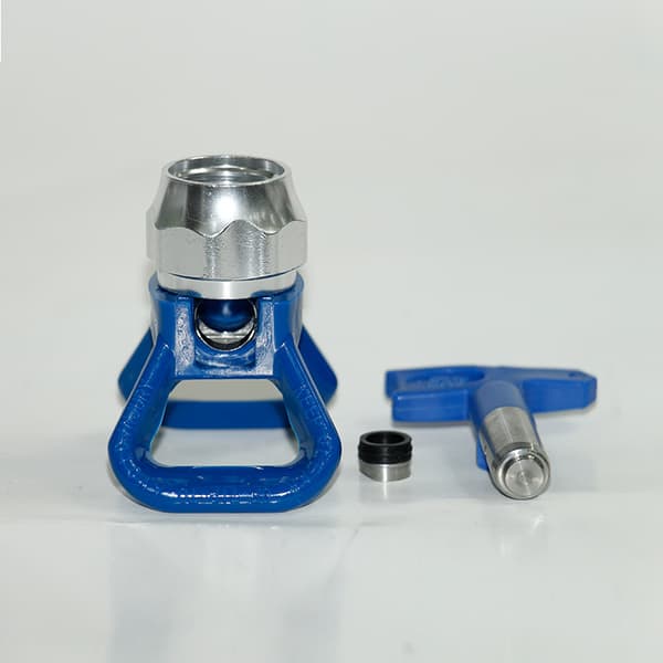 Blå luftfri malingssprøytepistol Flat Nozzle Seat Guard Sprayer Universal Tool