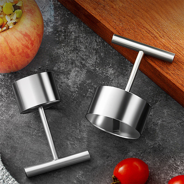 Stor rustfritt stål braisert pære stekt snøpære mugg hjerte socket graving eple ris kjerne gadget frukt pitter