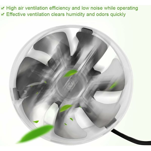 50W 220V 180mm Evakueringsventilator, lydløs udsugningsventilator væg luftudsuger udstødningssystem evakuering ventilation til køkken, badeværelse, toilet