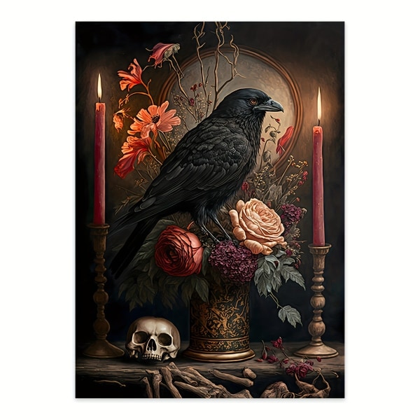 Crow Canvas Painting Wall Kehyksetön Painting Painting Core