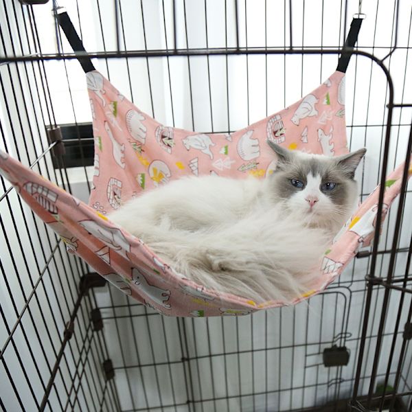 Hängande katt hängmatta canvas sammet husdjur hängmatta sommar stil prickig isbjörn M