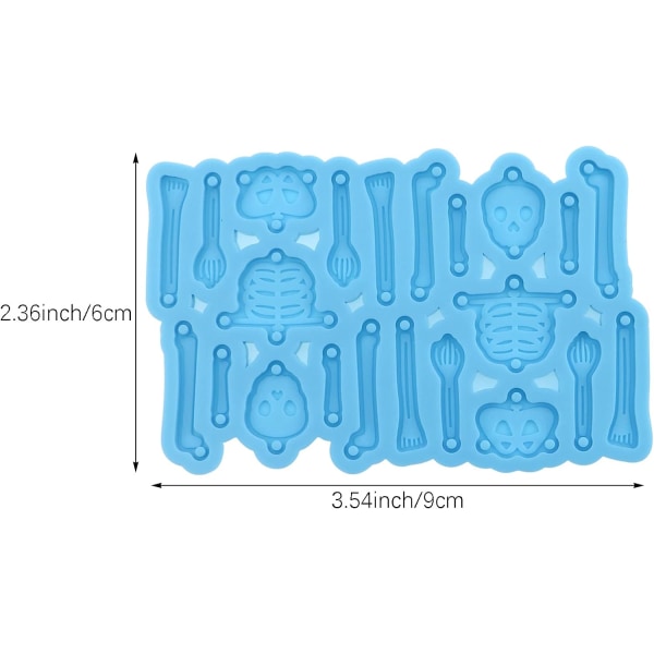 2 stk. kranie skelet øreringe harpiks forme silikone epoxy støbeforme halloween silikone forme til diy smykker håndværk