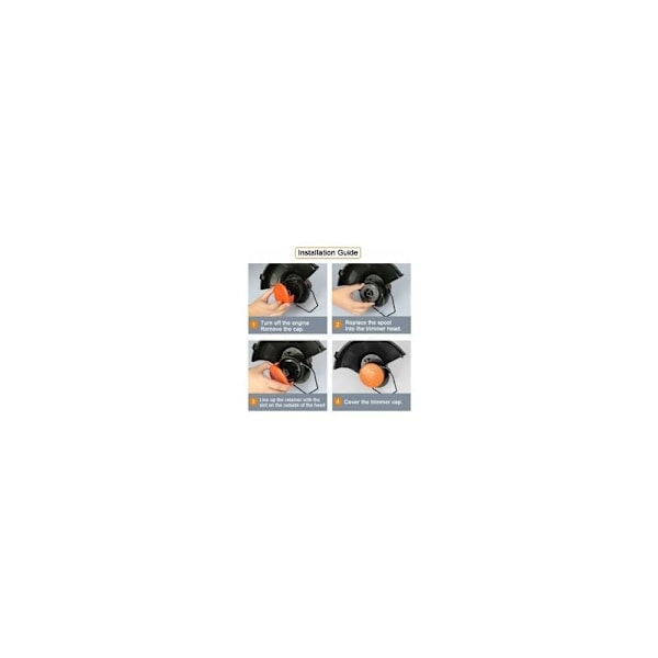 Set med 6 spolar A6485 A6481 för Black Decker gräsklippare, nylontråd 6 x 9 m, tråd 1,65 mm + 1 kork + 1 fjäder