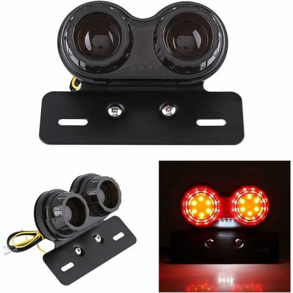 Motorcykel LED-bakljus Bromsljus Blinkers Indikator för Custom Cafe Racer Rött Ljus Fonepro