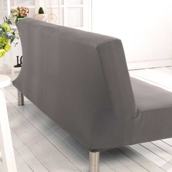 Elastiskt Clic Clac-överdrag 3-sits soffa, enfärgat överdrag för vardagsrum, grått
