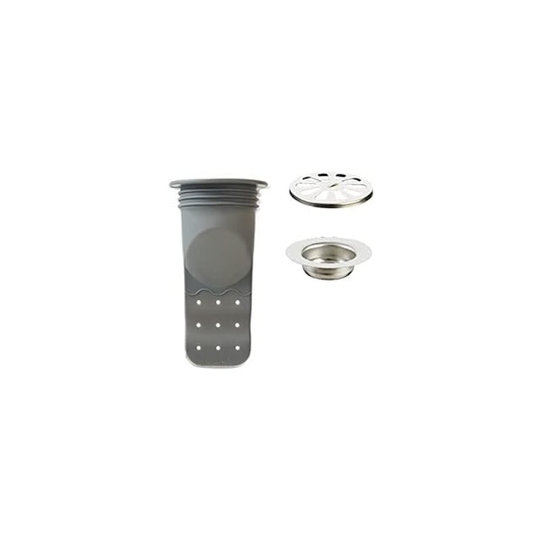 (5,3 × 5,3 × 9,8 cm) Stålring for dusj - Anti-tilbakestrømning - Silikon deodorant - Enveis tømmeventil