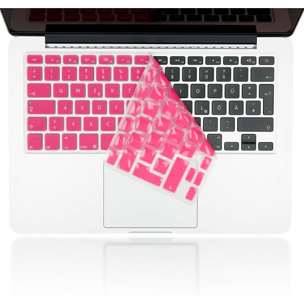 Färg: Rosa Rosa Tangentbordsskydd Kompatibel med Macbook Air/Pr