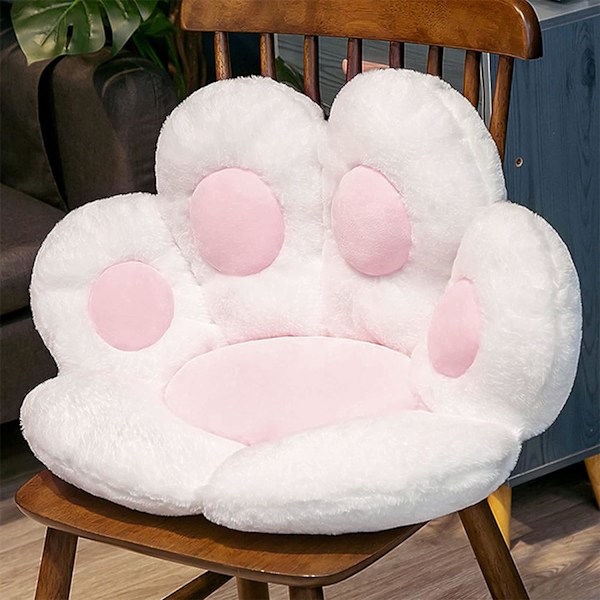 Kattepote pude blød pude plys pude sofa pude sød sofa pude gulvpude udstoppet dukke kontor soveværelse stue soveværelse(hvid，70 * 60cm