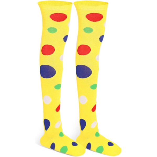 Joker Cosplay Strømper Regnbue Uregelmæssig Polka Dot Print Over Knee Lår Strømper Kvinder Piger