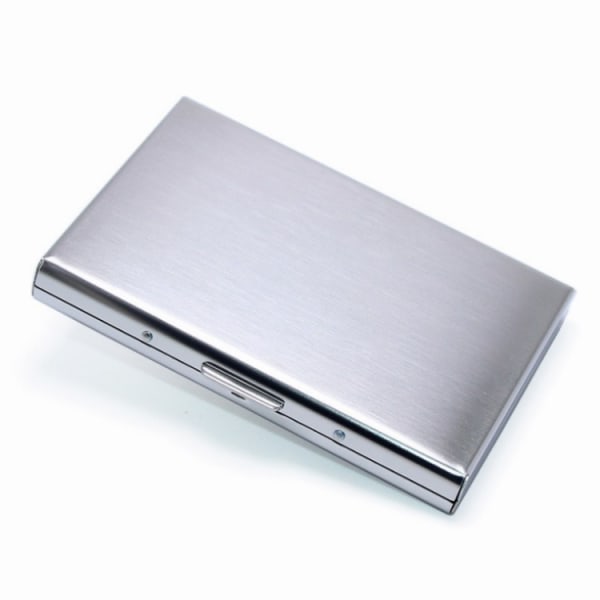 Metal visitkort etui (sølv), kreditkort beskyttelse pung, bloker identitetstyveri, rustfrit stål aluminium metal beslag skal
