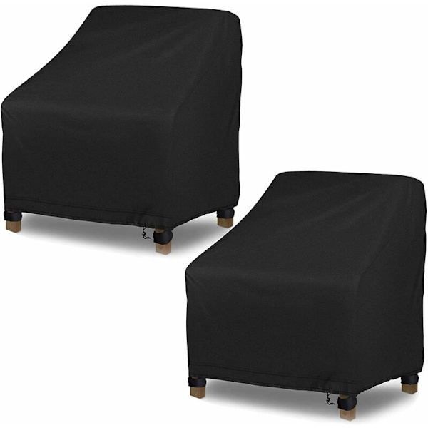 Hagestoltrekk, vanntett utendørs lenestoltrekk, lounge benksofa stol presenning laget av 420D Oxford-stoff, slitesterkt og vindtett, 97*79*74cm-2