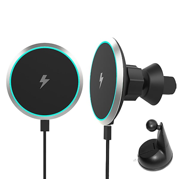 Magnetisk trådløs billader, trådløs opladningsbilholder til iPhone 13 Pro Max/13 Pro/13/13 Mini 12 Pro Max
