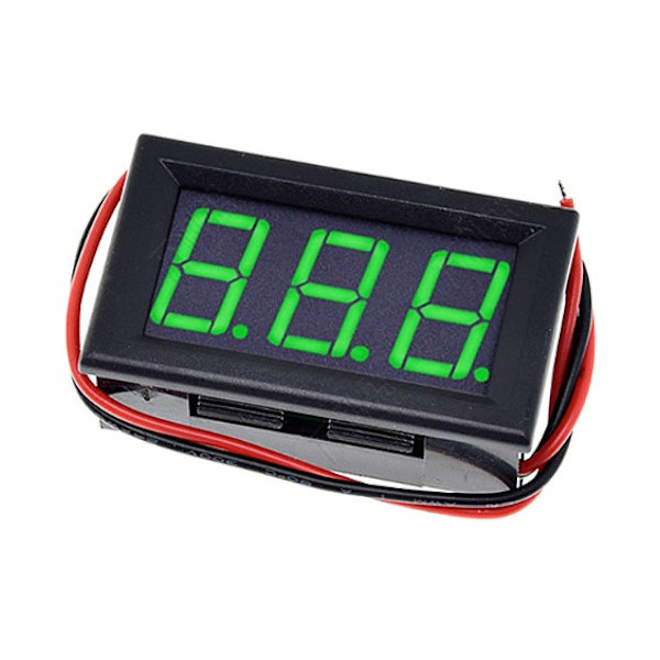 Voltmeter 3-30v DC digital til bil, båd, campingvogn, autocamper 12v 24v