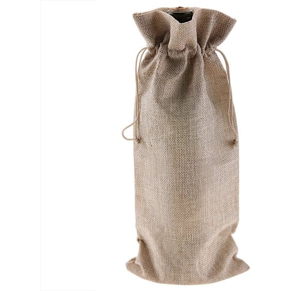 (Beige) 12 stk, Størrelse: 15*35 cm, Vinflaskepose Julegavepose Vinflaskestopper Borddekorasjon for bryllup bursdagsfeiring
