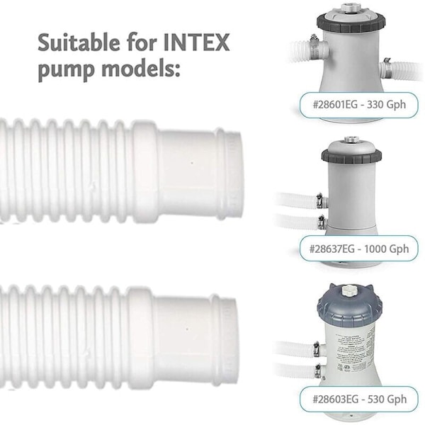 Reservdelar rör Intex uppblåsbar pool för poolpumpar på 300/330/530/1000 gallon (2-pack)