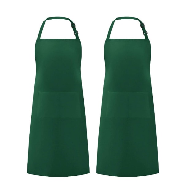 Blekkgrønn Utopia Kitchen 2-pack justerbart smekkeforkle med 2 lommer