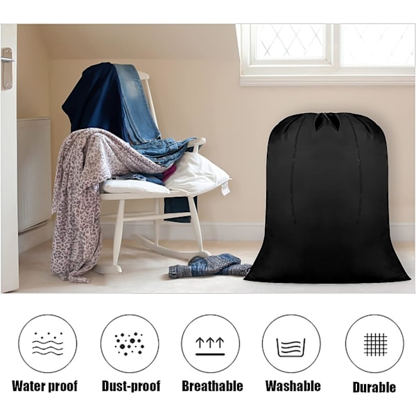 2-pakning 34*42cm klesoppbevaringsposer med snøring, utendørs reiseposer