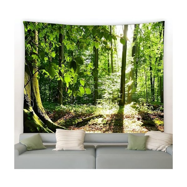 200 x 150 cm Dekorativ väggbonad med skogsmotiv, naturligt landskap för sovrum, vardagsrum, studentrum