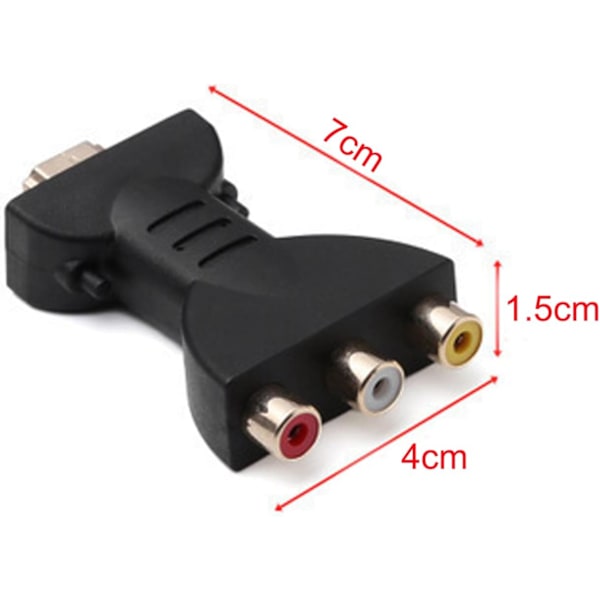 HDMI til RGB til RCA Komponentkonverter 1080P Lyd- og Videosynkroniseringsadapter