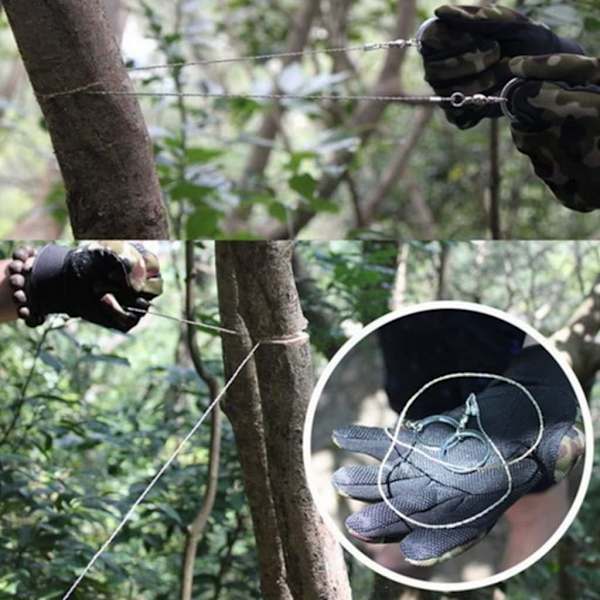Selviytyminen teräsvaijersaha taskuvaijersaha 2 kpl loistava selviytymisvarusteisiin retkeilyyn metsästykseen puun sahaamiseen hätävarustetyökaluketju