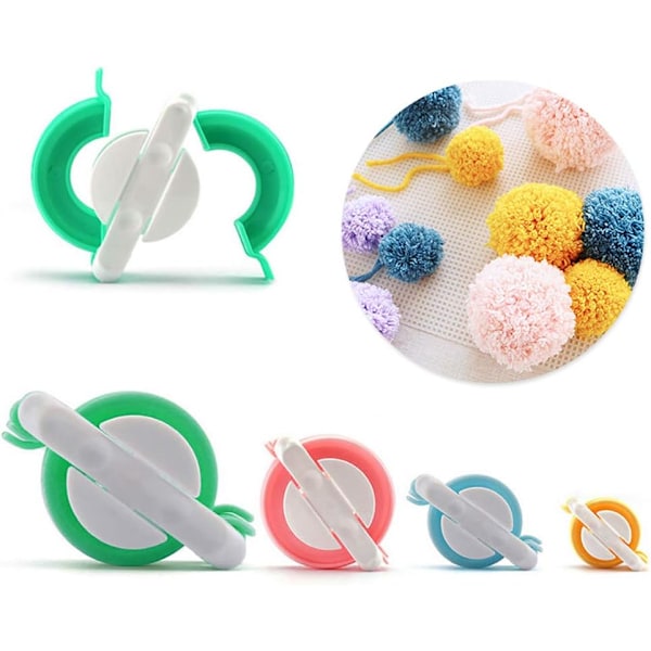 4 stycken stickgarnboll stickverktygssats, pompom-tillverkare, stickverktyg