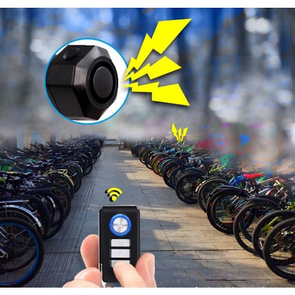 1 set uppladdningsbart cykellarm med trådlös fjärrkontroll stöldskyddssiren rörelsesensor 113 DB vattentät anpassad för cykel motorcykel scooter