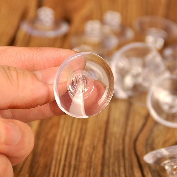 Set med 20 transparenta sugkoppar PVC sugkoppar utan krokar