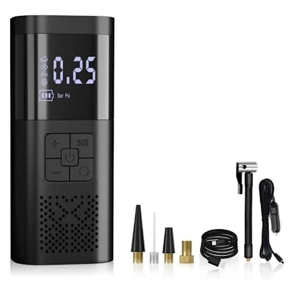 Kannettava rengaspumppu ilmakompressori - 180 psi ja 4 000 mAh Tehokas rengaspaineen säätö, sähköinen ilmapumppu 3 kertaa nopeammalla täytöllä digitaalisella pr:llä