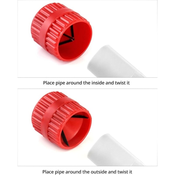 Set med överströmningsskydd för rör, bestående av 2 rensare för kopparrör och 2 brotschar, för kopparrör, PVC och flexibelt stål