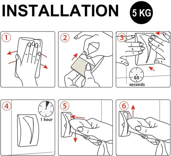 Sæt med 4 køkkenhåndklædekroge（sort）