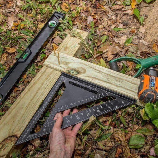 Ammattimainen metrinen kolmiokulma, 30cm/300mm tarkkuustyökalu, alumiiniseos puusepän kulmamitta puunmittaustyökalu Speed ​​Sq