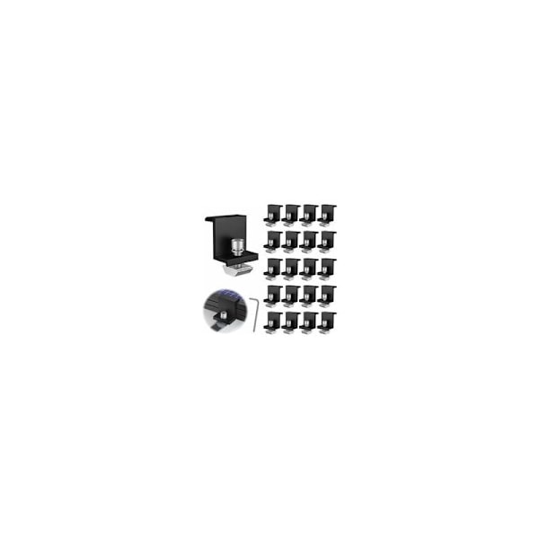 20 Stk. Solcellepanelbraketter, 30 mm Solcellepanelfeste, Solcellepanelsett, for Fotovoltaisk Monteringsskinne