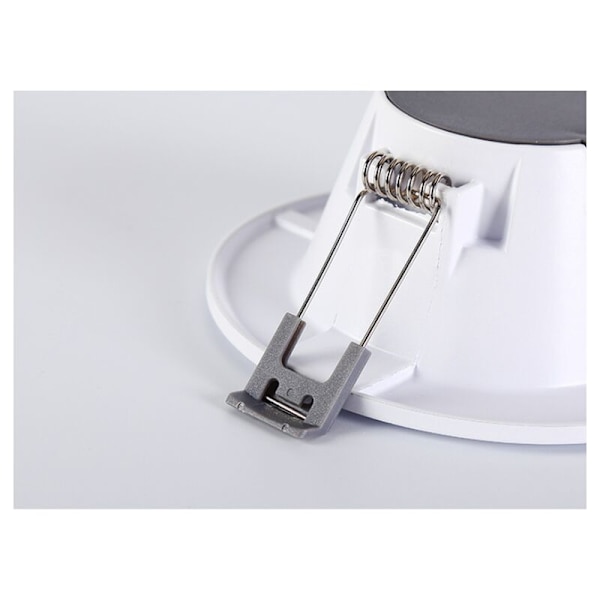 5 LED-spotlights for bad, ultra-flat 25mm, Ø90mm, hvit, innfelt taklampe, LED-panel 5-7W, 460Lm, nøytral hvit 4000K